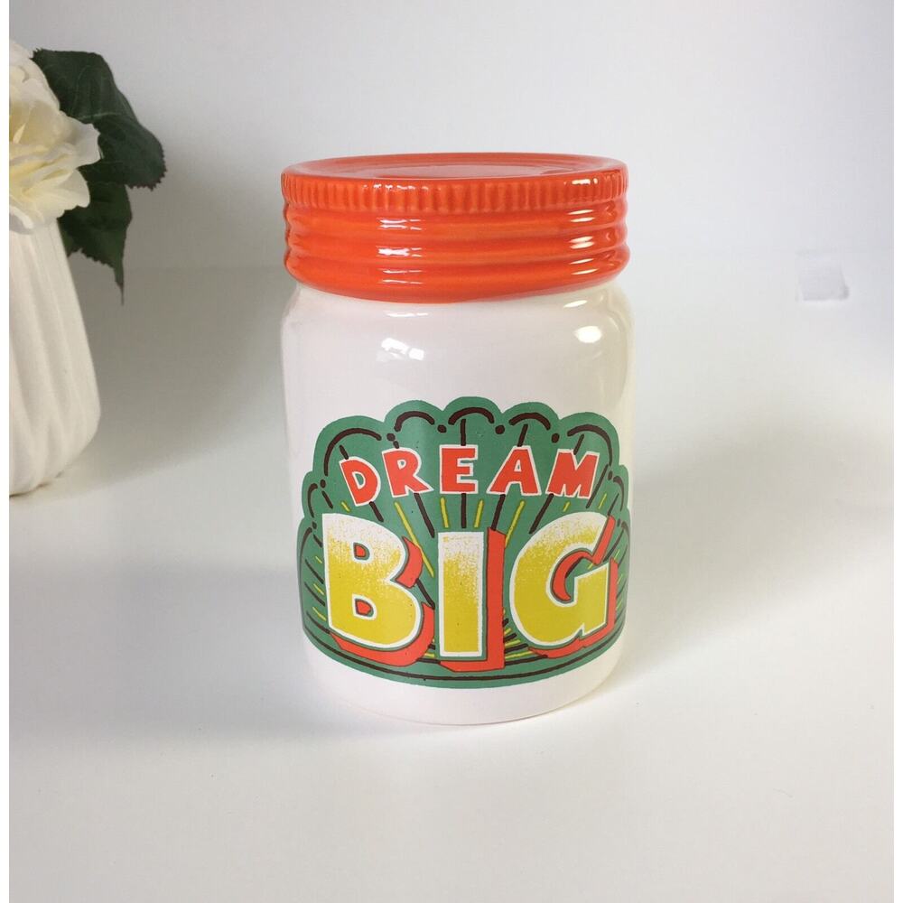 About Face Designs Wanderlust "Dream Big"‎ Ceramic Bank 4.75" NIB